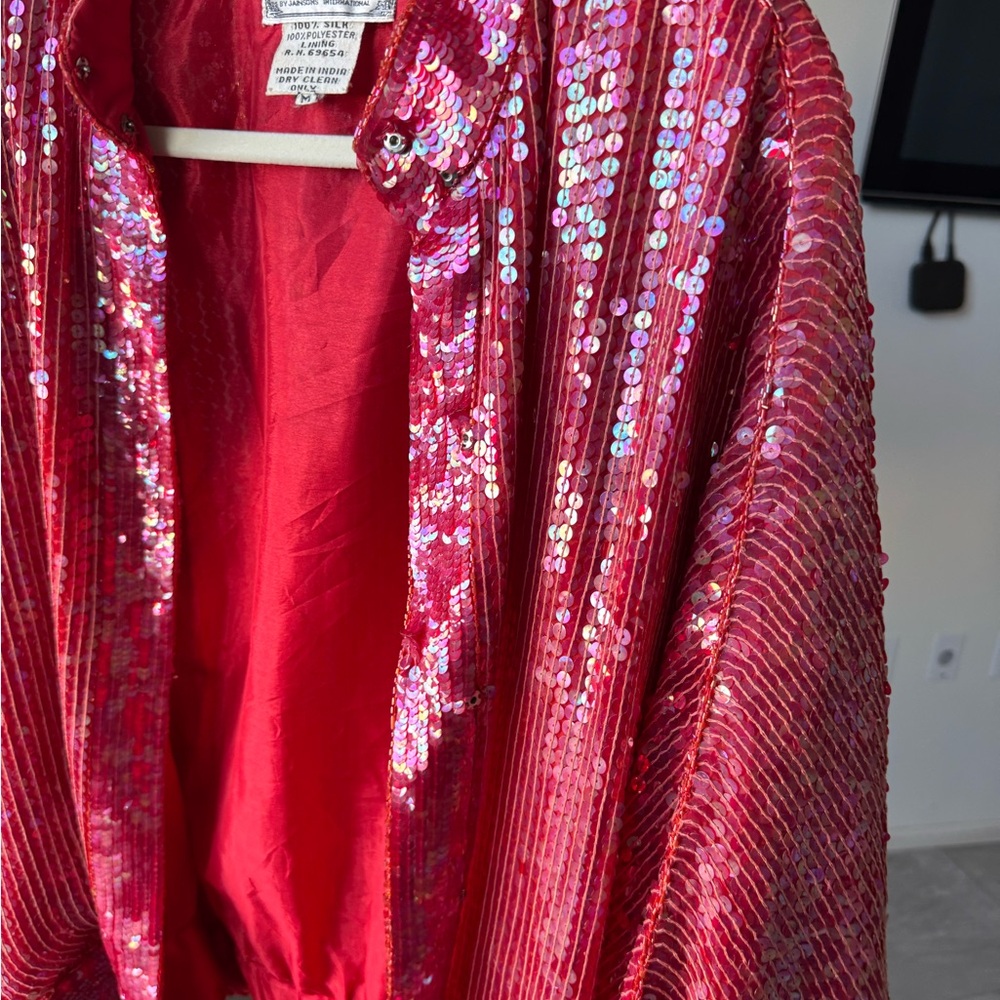 Stunning Red Sequin Jacket - image 4